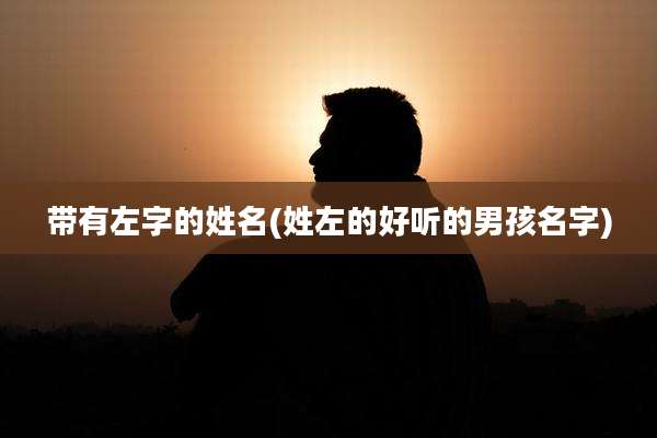 带有左字的姓名(姓左的好听的男孩名字)