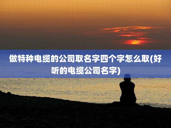 做特种电缆的公司取名字四个字怎么取(好听的电缆公司名字)