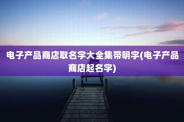 电子产品商店取名字大全集带明字(电子产品商店起名字)