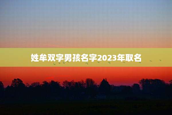 姓牟双字男孩名字2023年取名