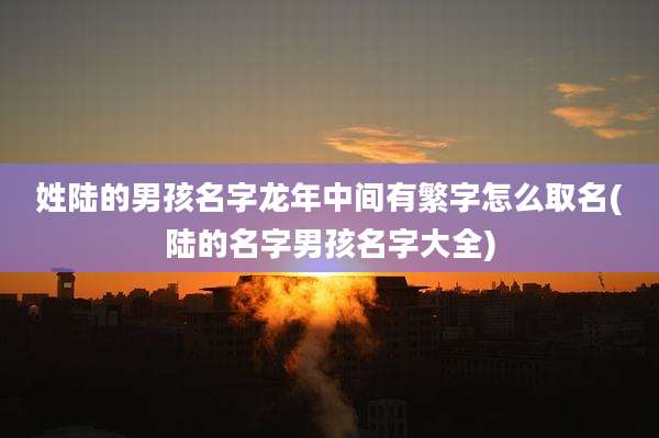 姓陆的男孩名字龙年中间有繁字怎么取名(陆的名字男孩名字大全)