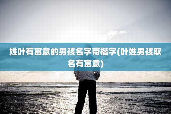 姓叶有寓意的男孩名字带楷字(叶姓男孩取名有寓意)