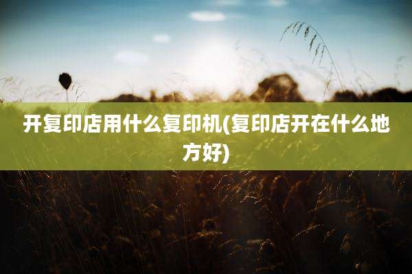 开复印店用什么复印机(复印店开在什么地方好)