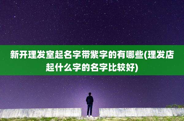 新开理发室起名字带紫字的有哪些(理发店起什么字的名字比较好)