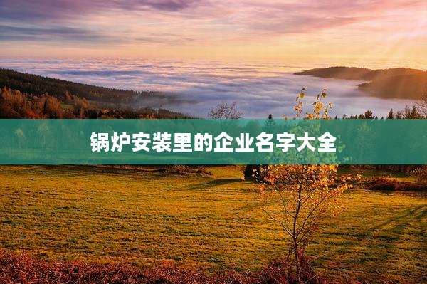 锅炉安装里的企业名字大全