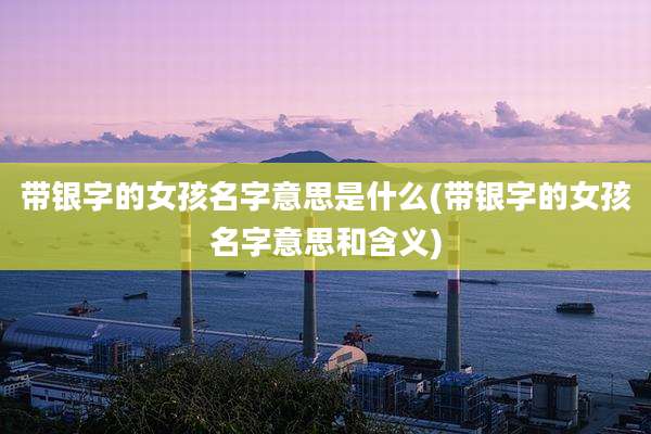 带银字的女孩名字意思是什么(带银字的女孩名字意思和含义)