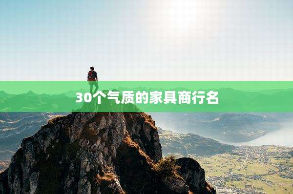 30个气质的家具商行名