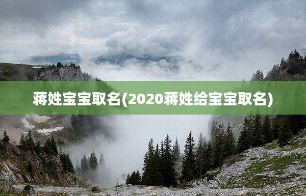 蒋姓宝宝取名(2020蒋姓给宝宝取名)