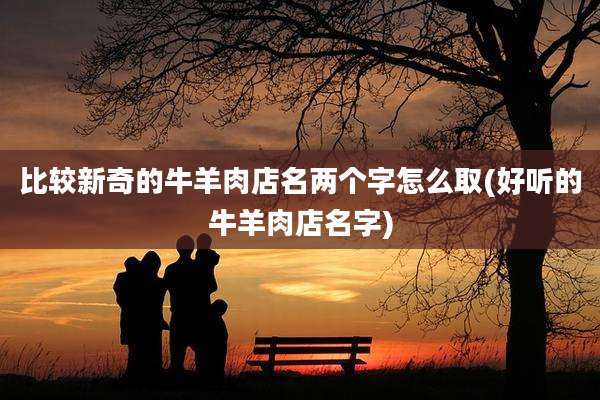 比较新奇的牛羊肉店名两个字怎么取(好听的牛羊肉店名字)