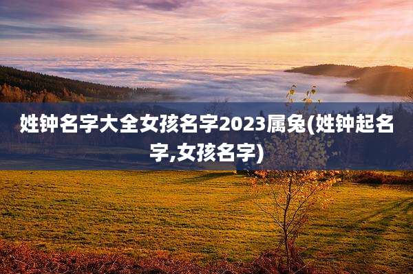 姓钟名字大全女孩名字2023属兔(姓钟起名字,女孩名字)