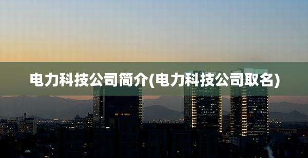 电力科技公司简介(电力科技公司取名)