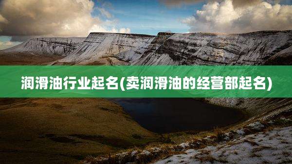 润滑油行业起名(卖润滑油的经营部起名)