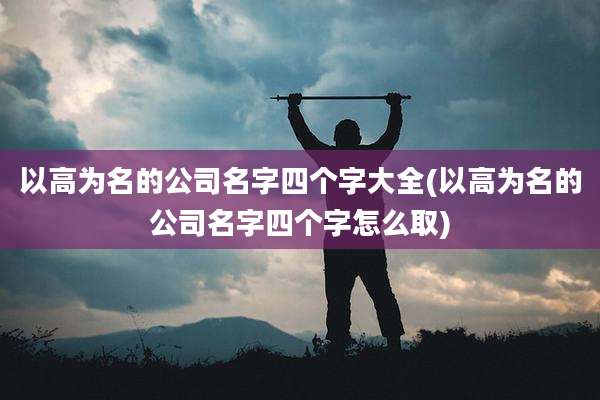 以高为名的公司名字四个字大全(以高为名的公司名字四个字怎么取)