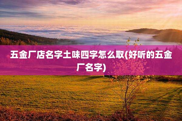 五金厂店名字土味四字怎么取(好听的五金厂名字)