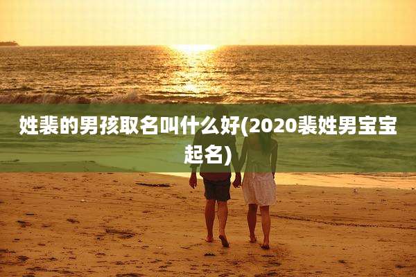 姓裴的男孩取名叫什么好(2020裴姓男宝宝起名)