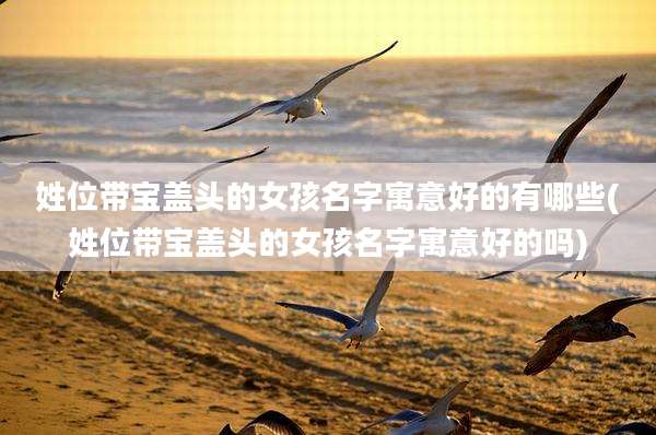 姓位带宝盖头的女孩名字寓意好的有哪些(姓位带宝盖头的女孩名字寓意好的吗)