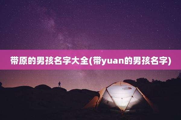 带原的男孩名字大全(带yuan的男孩名字)