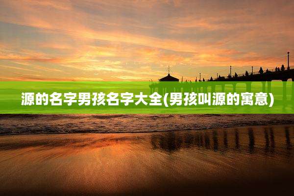 源的名字男孩名字大全(男孩叫源的寓意)