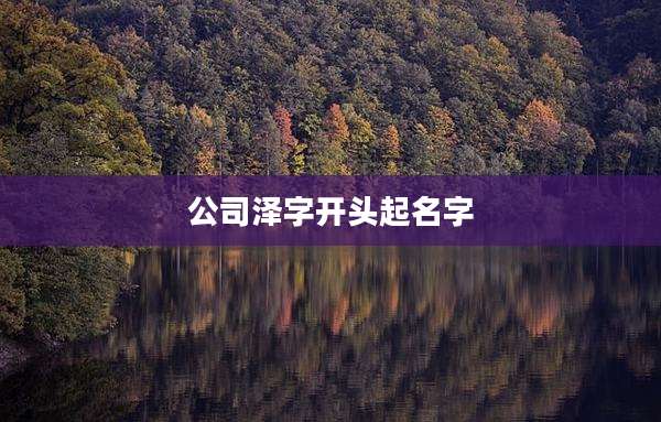 公司泽字开头起名字