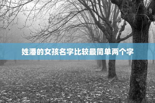 姓潘的女孩名字比较最简单两个字