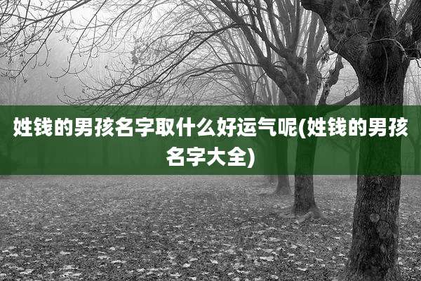 姓钱的男孩名字取什么好运气呢(姓钱的男孩名字大全)