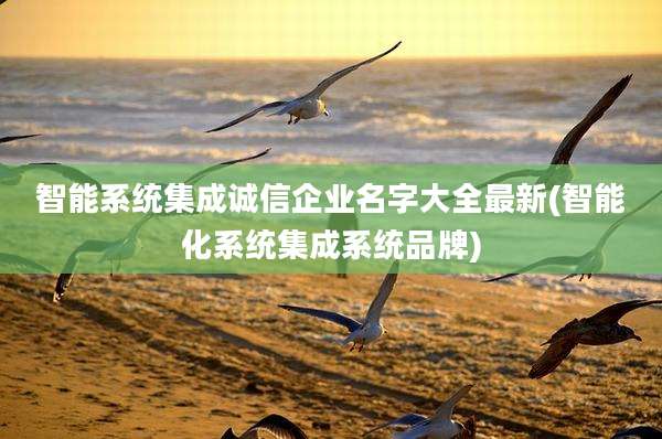 智能系统集成诚信企业名字大全最新(智能化系统集成系统品牌)