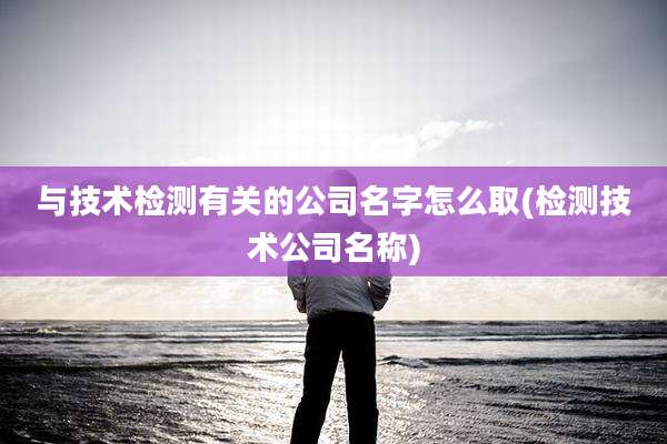 与技术检测有关的公司名字怎么取(检测技术公司名称)