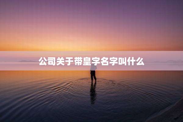公司关于带皇字名字叫什么