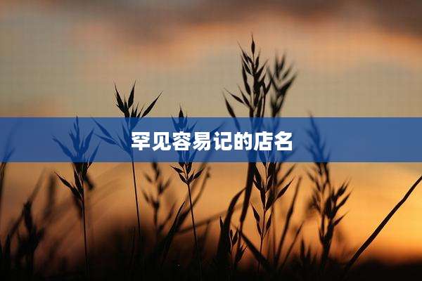罕见容易记的店名