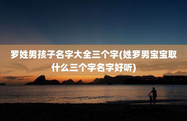 罗姓男孩子名字大全三个字(姓罗男宝宝取什么三个字名字好听)