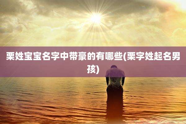 栗姓宝宝名字中带豪的有哪些(栗字姓起名男孩)