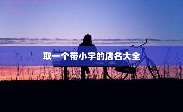 取一个带小字的店名大全
