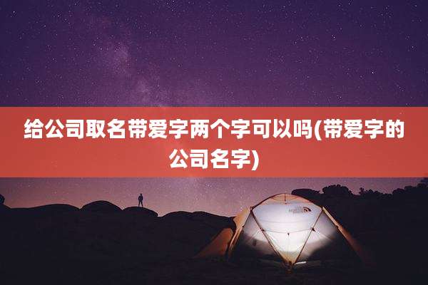 给公司取名带爱字两个字可以吗(带爱字的公司名字)