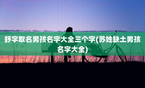 舒字取名男孩名字大全三个字(苏姓缺土男孩名字大全)
