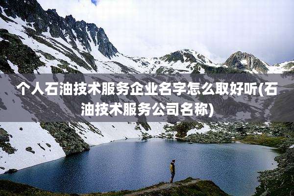 个人石油技术服务企业名字怎么取好听(石油技术服务公司名称)