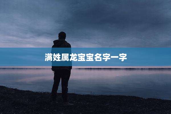 满姓属龙宝宝名字一字