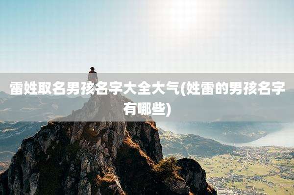 雷姓取名男孩名字大全大气(姓雷的男孩名字有哪些)