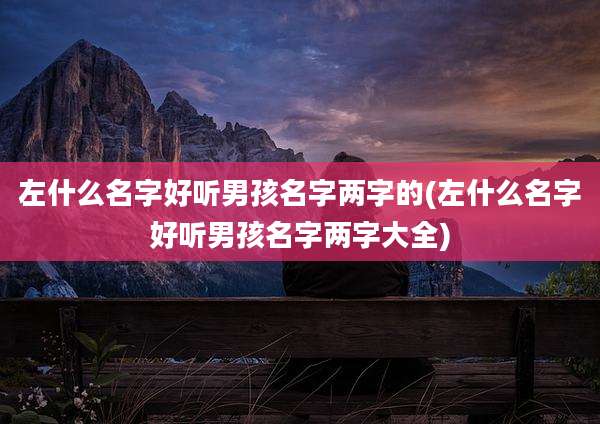 左什么名字好听男孩名字两字的(左什么名字好听男孩名字两字大全)