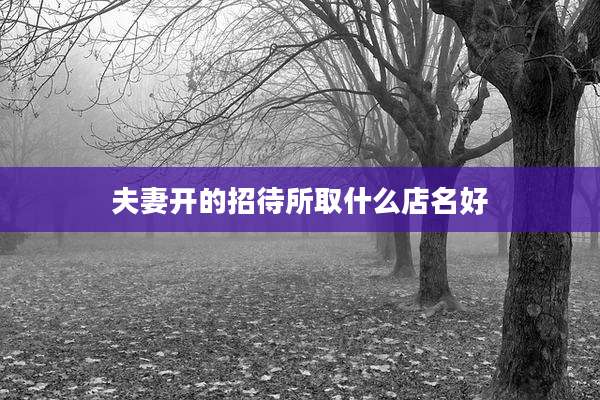 夫妻开的招待所取什么店名好