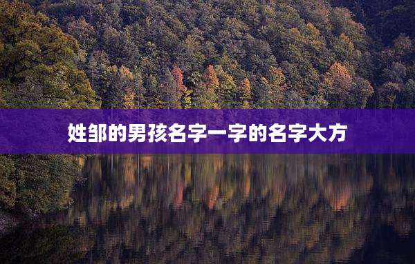 姓邹的男孩名字一字的名字大方