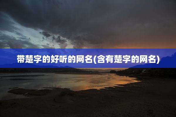 带楚字的好听的网名(含有楚字的网名)