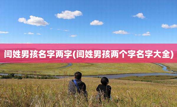 闫姓男孩名字两字(闫姓男孩两个字名字大全)