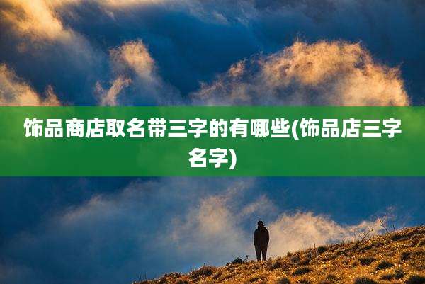 饰品商店取名带三字的有哪些(饰品店三字名字)