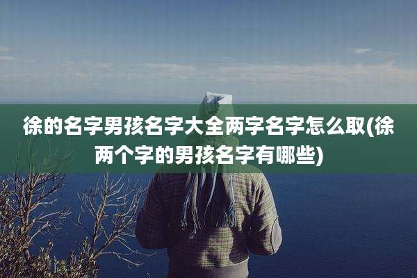 徐的名字男孩名字大全两字名字怎么取(徐两个字的男孩名字有哪些)