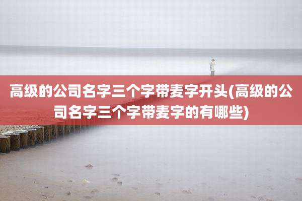 高级的公司名字三个字带麦字开头(高级的公司名字三个字带麦字的有哪些)
