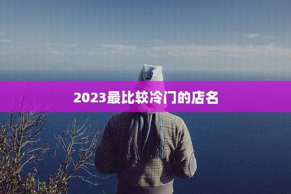2023最比较冷门的店名