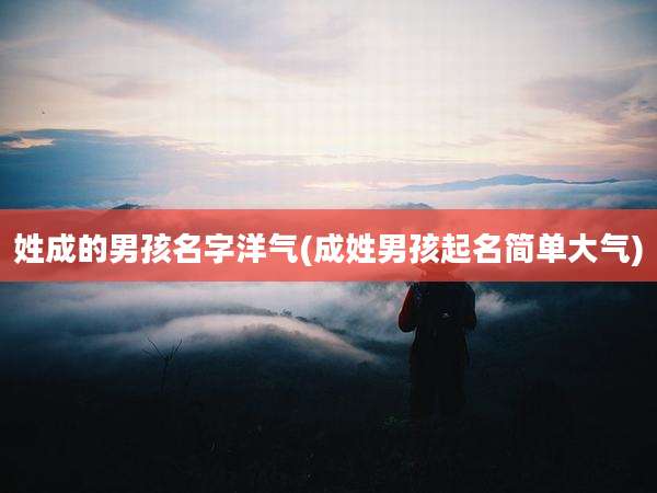 姓成的男孩名字洋气(成姓男孩起名简单大气)