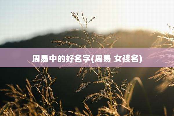 周易中的好名字(周易 女孩名)