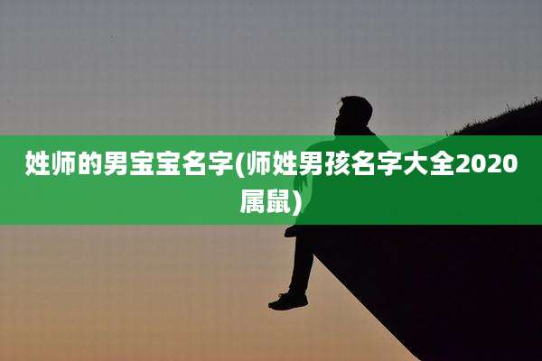 姓师的男宝宝名字(师姓男孩名字大全2020属鼠)