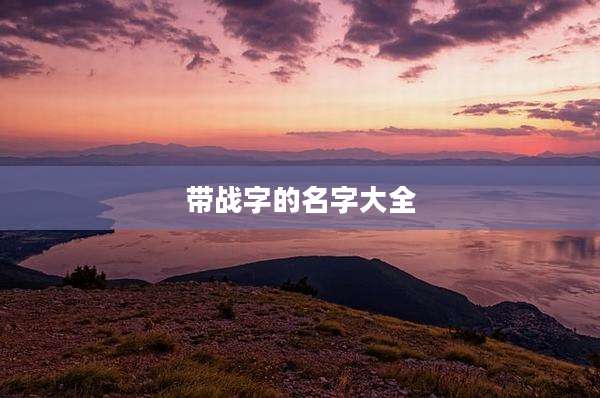 带战字的名字大全